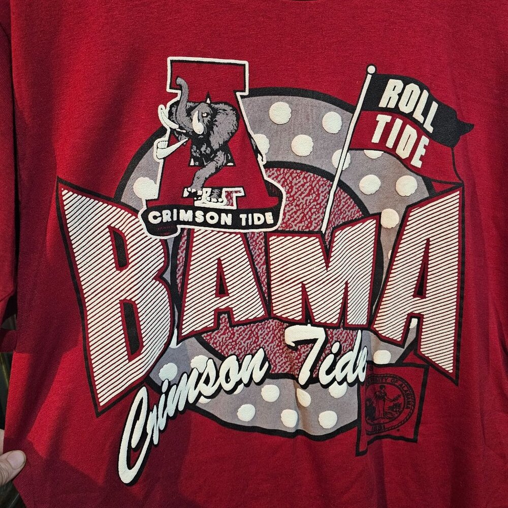 Vintage 1990's Jerzees University of Alabama Roll Tide Puffy Paint Tops, XL